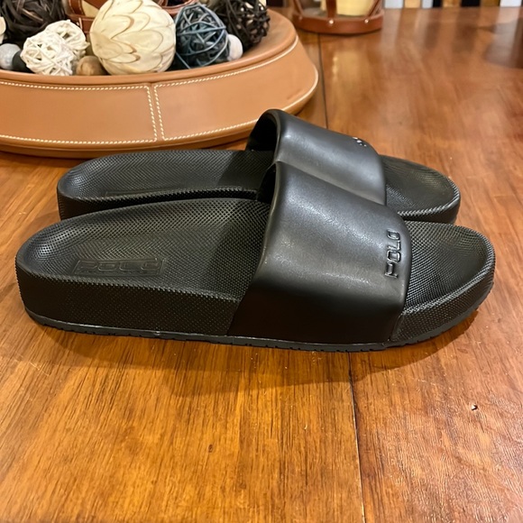 Polo Ralph Lauren Cayson black Slides Sandals Shoes new Mens Size 8 - Picture 3 of 13